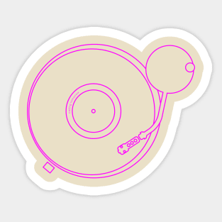 Turntable - Record Player in Pink Sticker